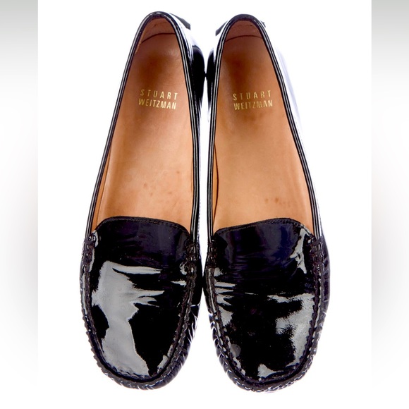 Stuart Weitzman Black Patent Leather Loafers. Sz 6. Excellent condition. - Picture 1 of 7
